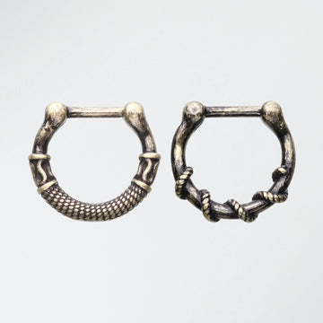 2 Pcs of Rustica Septum Clicker Pack-Orange/Brown